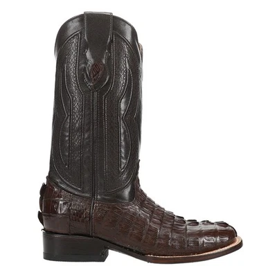 Ferrini Dakota Hornback Caiman Square Toe Cowboy  Mens Brown Dress Boots 10493-0 - Image 1 of 4