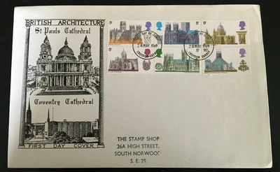 GB 1969 Cathedrals FDC 'Croydon Covers brand' Croydon FDI postmark (V149) - Image 1 of 2