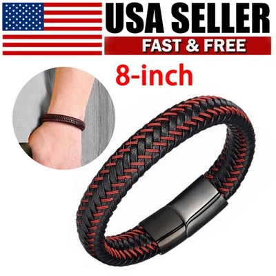 Pulsera de cuero vintage para hombre brazalete brazalete brazalete trenzado vintage Foto 1 de 4