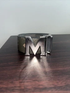 Exclusive Collection MCM Sea Turtle Green Visetos Canvas M Buckle Belt - Picture 1 of 3