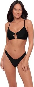Sports Illustrated Damen Doppelring Bralette Bikini Oberteil, Schwarz Größe: S Small - Bild 1 von 3