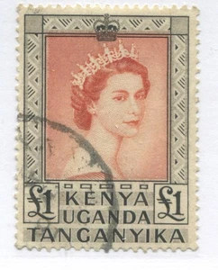 Kenya, Tanganyika, Uganda QEIII 1954 £1 used - Picture 1 of 1