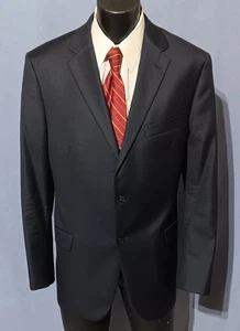 Hickey Freeman Custom Suit 44R Current Gold Label Dual Vents Blue Subtle Check - Picture 1 of 10