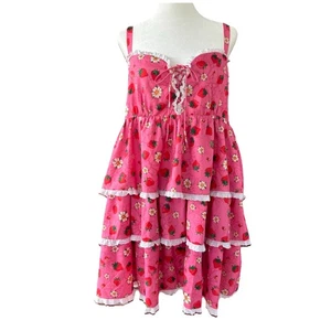 Dolls Kill x Strawberry Shortcake Ruffle Babydoll Dress Coquette Pink Women’s 1X - Picture 1 of 9