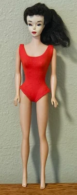Vintage Brunette Ponytail Barbie #3 on Barbie #5 Body - Brown Eyeliner - Image 1 of 4