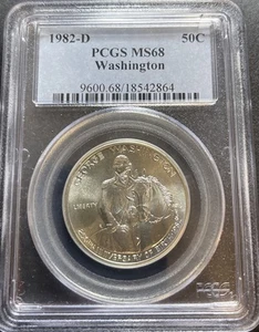 1982-D 50C Washington Commemorative Half Dollar MS68 PCGS #18542864 - Picture 1 of 22