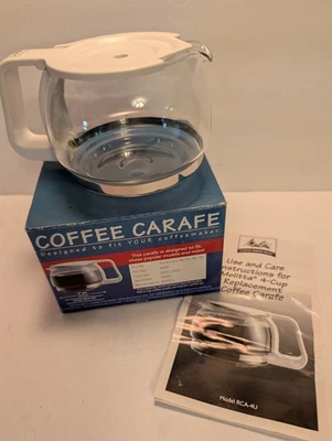MELITTA 4 Cup Automatic Drip Coffee Maker Carafe Model RCA-4U White Lid NIB - Image 1 of 4