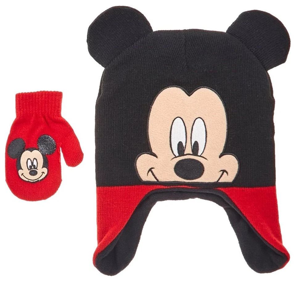 Disney Mickey Mouse Winter Hat & Mitten Set -Toddler Little Boys NWT - Image 1 of 1