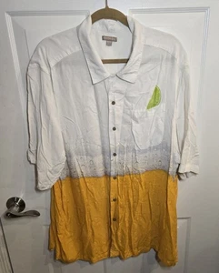George Corona Bier Limette Hawaii Button Down Hemd 3XL 54-56 Herren EUC Viskose - Bild 1 von 6