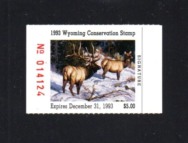 WYOMING. WY10  WILDLIFE CONSERVATION  STAMP  1993 MNH PRISTINE - Image 1 of 1