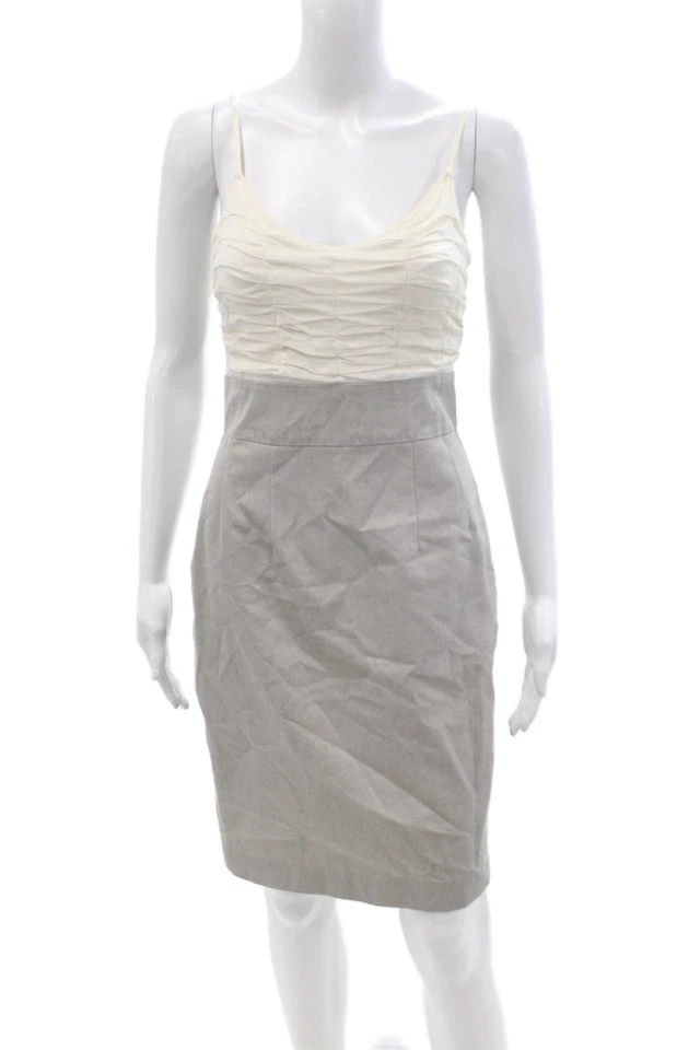 Vestido Lápiz Iisli Mujer Gris Bodycon Sin Mangas Gancho y Ojo Algodón Rayón Talla 2 Foto 1 de 4