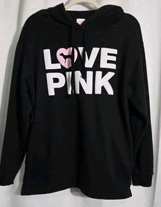 Victoria's Secret "PINK" Hoodie Black, Size Small Front Pockets - Picture 1 of 6
