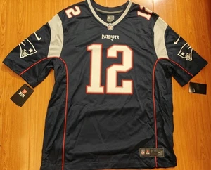 Herren Nike Tom Brady New England Patriots Marine NFL Spiel Trikot Gr.XL Neu mit Etikett Goat QB - Bild 1 von 24