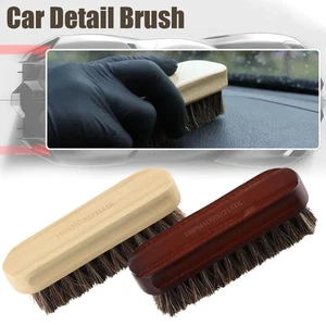 Horsehair Wooden Brush Car Detailing Polishing Buffing Wash D3P7 Car Brush N8N2 - Picture 1 of 15