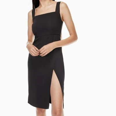Aritzia Babaton | Vestido midi con abertura de los años 90 cuello cuadrado satinado vestido midi, para mujer 0 Foto 1 de 4