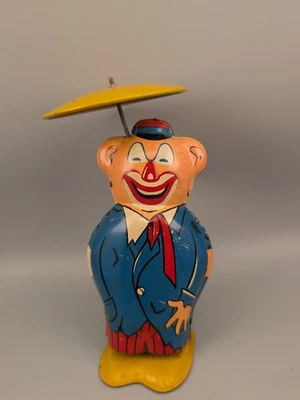 Litografia de estanho vintage BOZO LE CLOWN brinquedo de corda * França - Imagem 1 de 4
