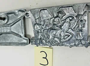 3 Soldatini WWI 45mm 4"STAMPO giocattolo antico piombo fusione 62100 cavalleria russa USA - Foto 1 di 14