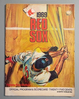 Programa oficial y tarjeta de puntuación de los Medias Rojas de Boston 1969 contra los Medias Blancas - sin marcar Foto 1 de 4