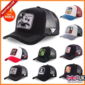 Disney Mickey Mouse Baseball Hat Trucker Mesh Hip Hop Breathable Snapback Cap UK - Picture 1 of 19