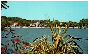  Vista postal vintage del lago Kandy desde Wace Park Ceilán Sri Lanka - Imagen 1 de 2