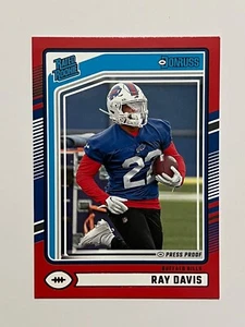 2024 Panini Donruss Ray Davis Red Press Proof Rated Rookie #316 Bills RC SP - Bild 1 von 2
