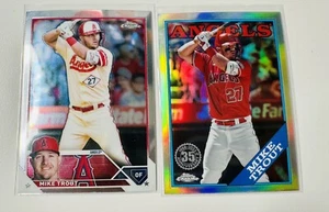 2023 Topps Chrome Update Mike Trout 1988 Topps Refractor + Base #88CU-2 2 Cards - Picture 1 of 1
