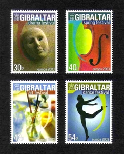 Gibraltar 2003 Europa/ Arts Festivals complete set of 4 values (SG 1041-44) MNH - Picture 1 of 1