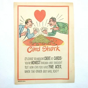 Vintage Vinegar Valentine Card Shark Penny Dreadful Sarcasm Insult Poem Ephemera - Picture 1 of 12