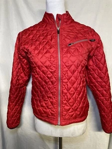 Obermeyer Ladies Red Quilted Puffer Ski/snow Jacket Lined Size 4  - Picture 1 of 11