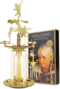 Original Swedish , Carousel and 4 Candles – Scandinavian Spinning Festive Chimes - Picture 1 of 12