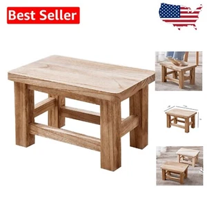 Elegant Solid Wood Changing Stool with Non-Skid Feet - Lightweight & Versatile - Picture 1 of 7