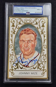 JOHNNY MIZE Signed Perez Steele Postcard-HOF-NEW YORK YANKEES-PSA 9 Auto - Picture 1 of 3