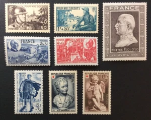 BroadviewStamps France #B94-95, B175-77, B248, B255-56 MNH F-VF - Picture 1 of 2