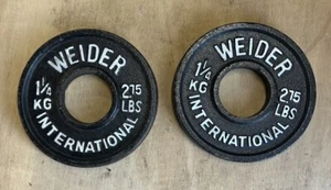 Weider International Dos Placas Olímpicas de 1,25 kg 2,75 lb Cambio de Pesos Kilo De Colección - Imagen 1 de 2