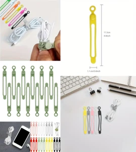 Tie Cable Organiser Headphone Tidy Cord Multifuntion Winder 6PCS multicolour - Picture 1 of 15