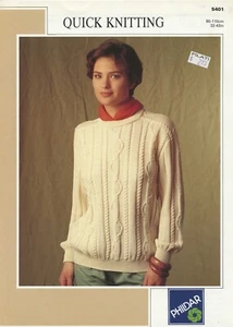 Phildar KNITTING PATTERN 5401 Ladies' Pullover 32"-44" - Picture 1 of 2