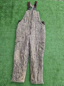 Vintage Trophy Club Real Tree Camo Quilted Hunting Overalls Size Large - Picture 1 of 14