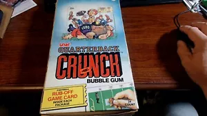 LEAF QUARTERBACK CRUNCH BUBBLE GUM COMPLETE BOX OF 24 FOOTBALL RUB OFF CARD - Picture 1 of 12