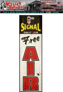 (SIG-9) 18"X5" RUSTY LOOKING SIGNAL GASOLINE GAS STATION MOTOR OIL STICKER  - Picture 1 of 1