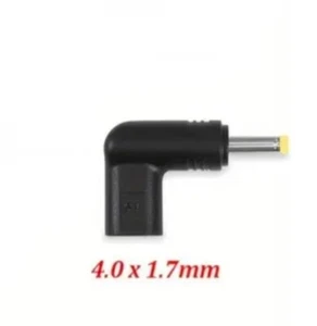 Adapter USB-C na prąd stały 5V 3A PD Trigger 4,0 mm x 1,7 mm - kąt 90 stopni - czarny - Zdjęcie 1 z 15