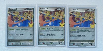 Zacian Lv.X SWSH135 Pokemon Celebrations 25th Anniversary Promo Card Lot Of 3 - Image 1 of 2