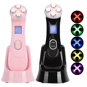 6 Farben LED Photonenlichttherapie Gesichtsmaschine Hautverjüngung Anti-Falten EMS - Bild 1 von 18