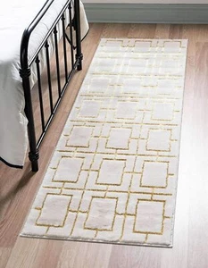 2' x 10' Läufer Weiß Neu Vorleger H Home Dekorative Kunst Weich Teppich Sammlerstück - Bild 1 von 7