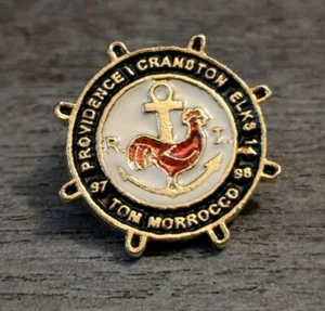 Rueda de barco BPOE Providence Cranston Elks Rhode Island, pasador de solapa de diseño de ancla - Imagen 1 de 5