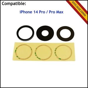 CRISTAL DE CAMARA PARA APPLE IPHONE 14 PRO / PRO MAX LENTE TRASERA ADHESIVO - Imagen 1 de 2