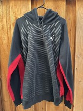 Michael Air Jordan Pullover Hoodie Black & Red Mens - 2XL