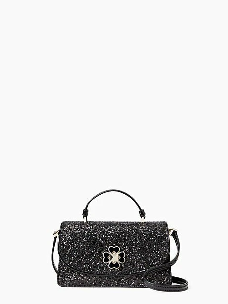 Kate Spade Odette Glitter Mini Top Handle Crossbody Black WKRU6366