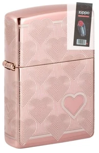Zippo 49811 Heart Design High Polish Rose Gold Windproof Lighter + FLINT PACK - Picture 1 of 1