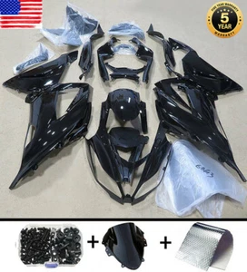 For Kawasaki Ninja ZX6R 2013-2018 ZX636 Gloss Black Fairing Kit ABS Body + Bolts - Picture 1 of 10