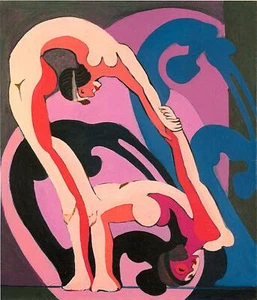 Ernst Ludwig Kirchner : Two Acrobats : 1933 : Archival Quality Art Print - Picture 1 of 2